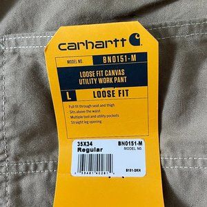 Tan Loose Fit Canvas Utility Work Pant Men's 35x34